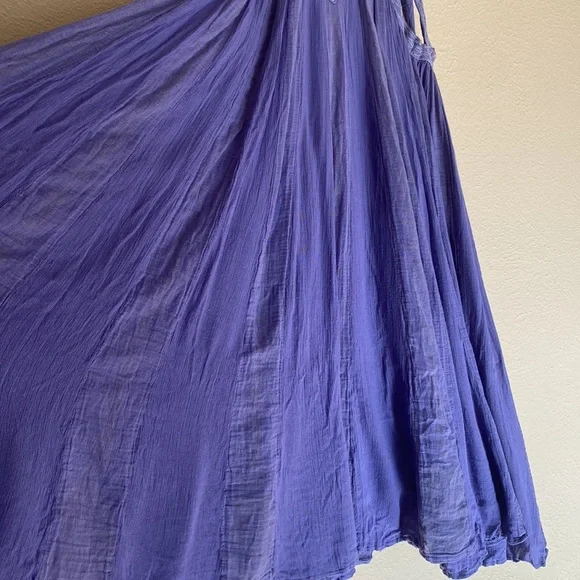 Free people purple cutout mini dress small sundress lined 100% cotton - Picture 7 of 7